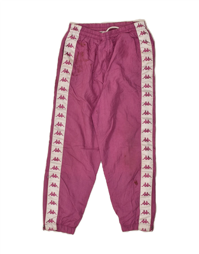 KAPPA Girls Graphic Tracksuit Trousers Joggers 7-8 Years Pink Nylon | Vintage Kappa | Thrift | Second-Hand Kappa | Used Clothing | Messina Hembry 