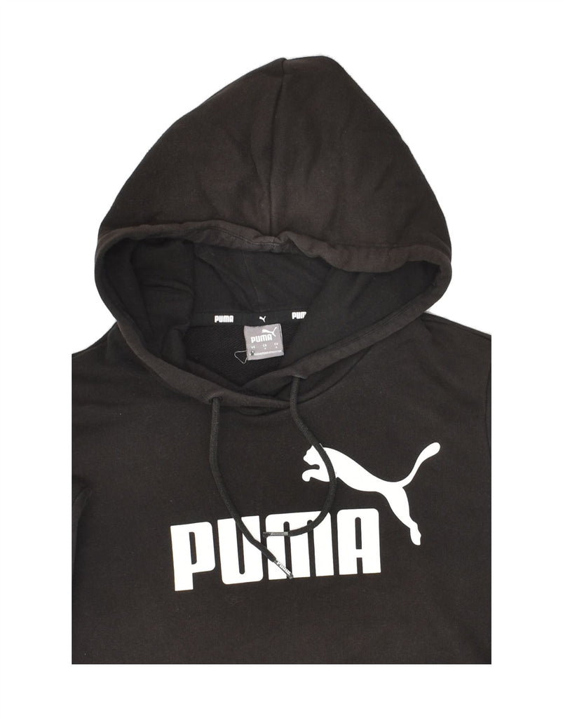 PUMA Womens Graphic Hoodie Jumper UK 10 Small Black Cotton Vintage Puma and Second-Hand Puma from Messina Hembry 