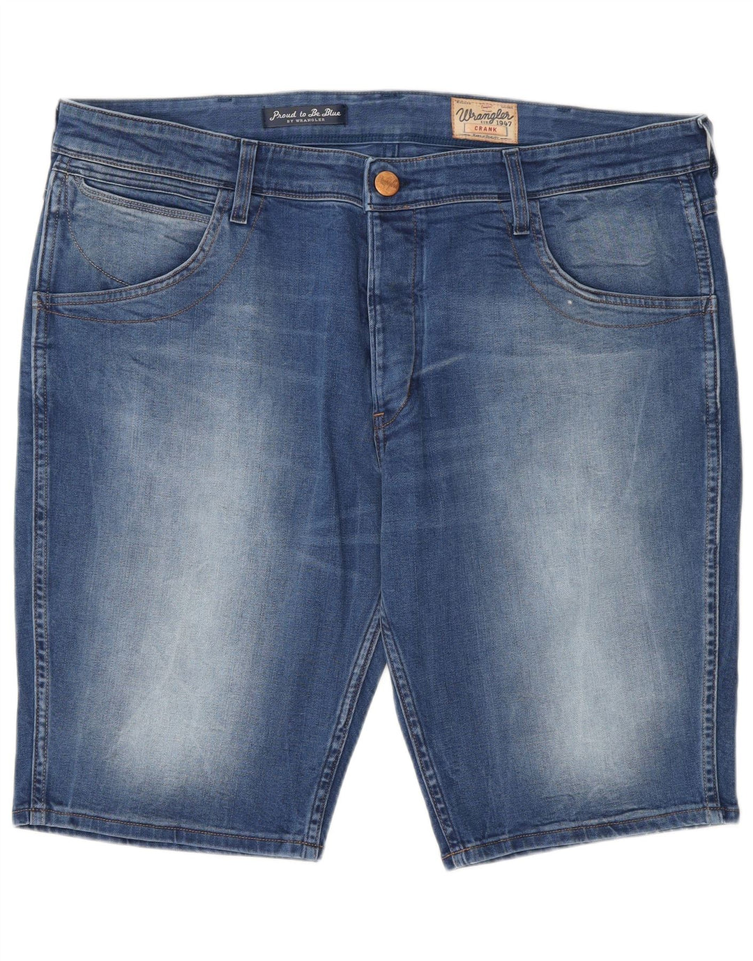 Wrangler Mens Crank Denim Shorts W40 XL Blue Cotton