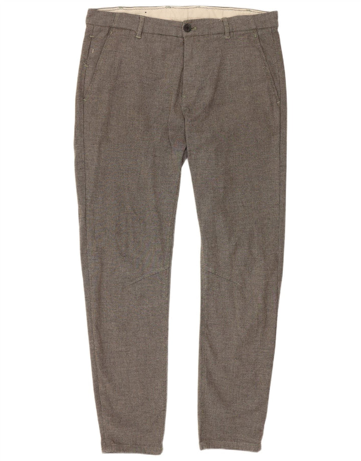 Zara Womens Slim Chino Trousers EU 42 Large W32 L28 Grey Polyester