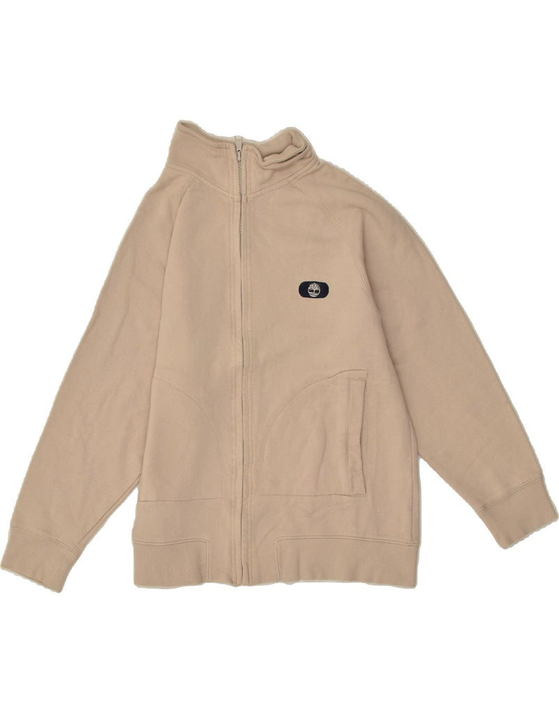 TIMBERLAND Boys Graphic Tracksuit Top Jacket 11-12 Years Beige Cotton | Vintage Timberland | Thrift | Second-Hand Timberland | Used Clothing | Messina Hembry 