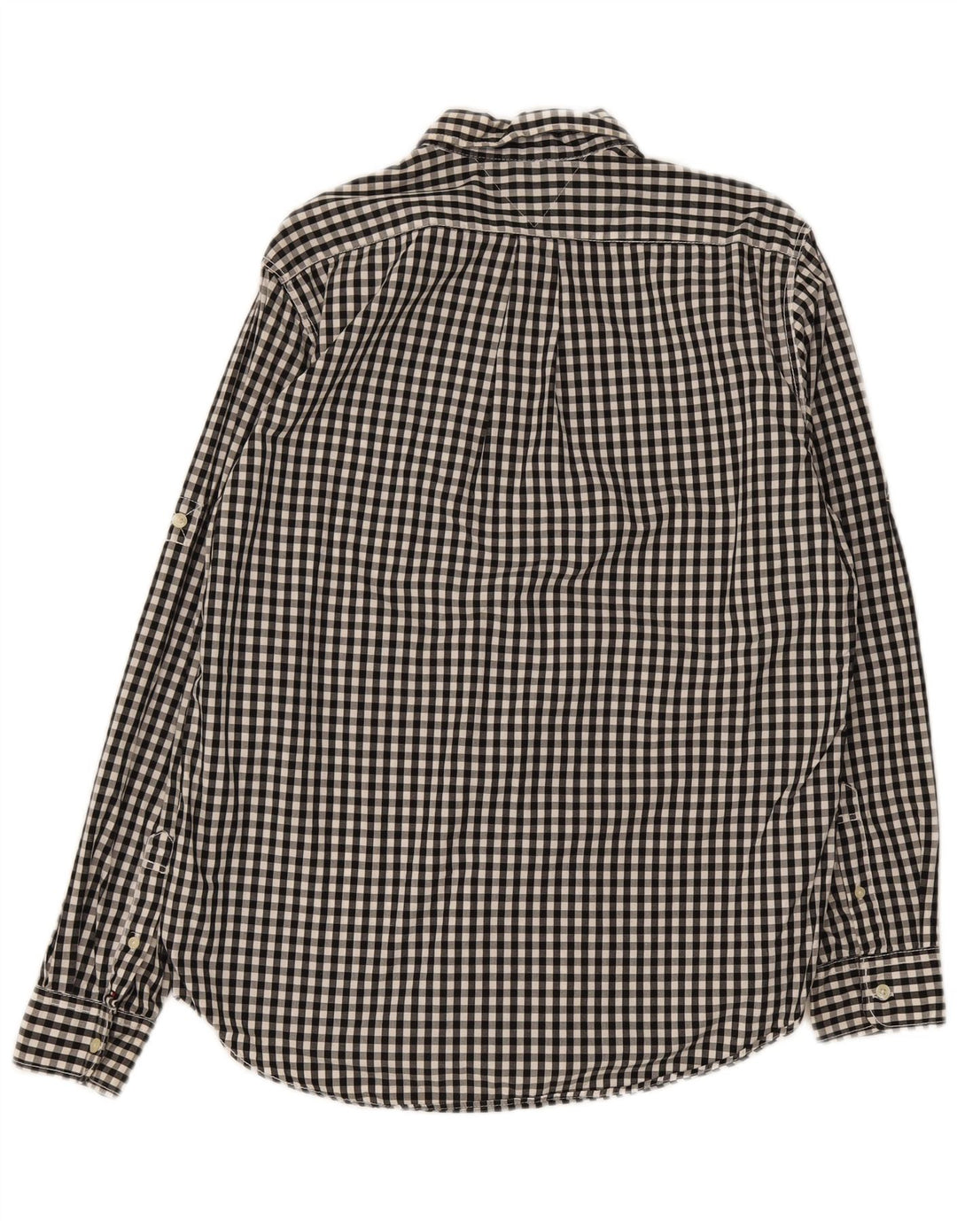 Tommy Hilfiger Mens trim fit Shirt Medium Black Gingham Cotton