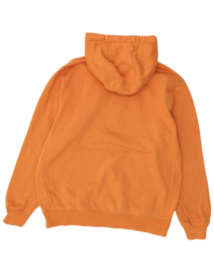 NIKE Mens Hoodie Jumper Medium Orange Cotton