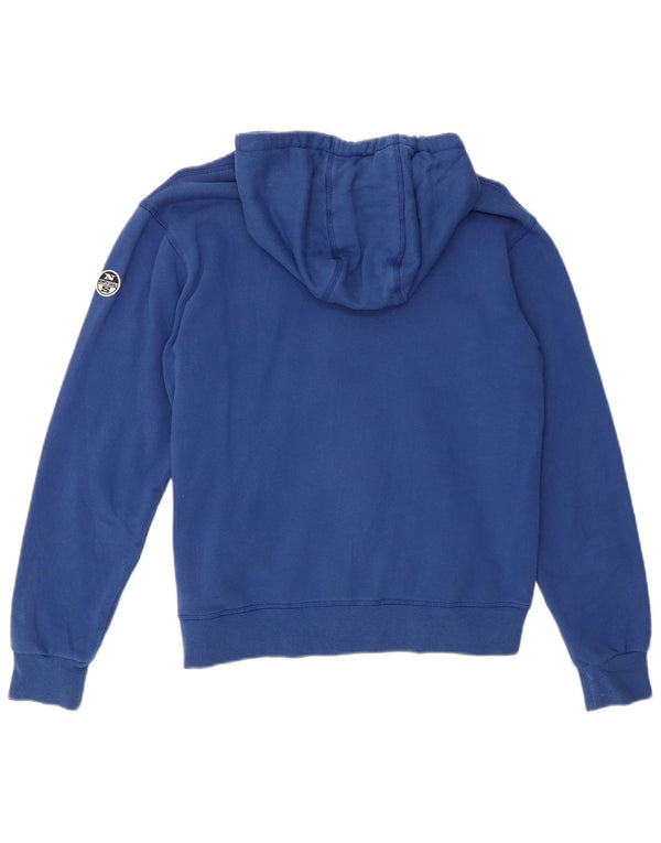 North Sails Womens Oversized Zip Hoodie Sweater UK 6 XS Blue Cotton