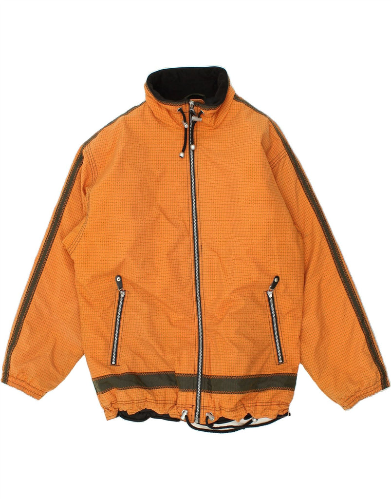 ETIREL Mens Graphic Windbreaker Jacket UK 42 XL Orange Check Nylon Vintage Etirel and Second-Hand Etirel from Messina Hembry 