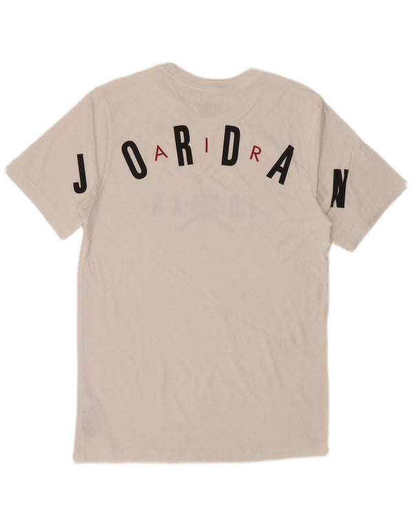 JORDAN Mens Graphic T-Shirt Top Small White Cotton
