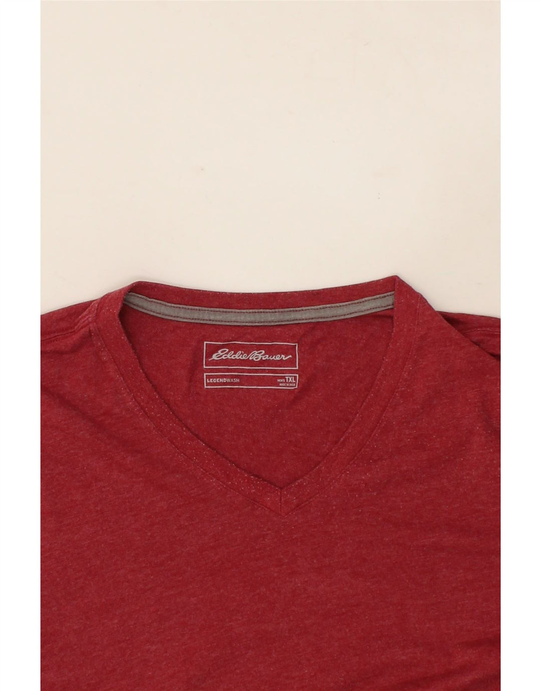 EDDIE BAUER Mens T-Shirt Top XL Red Cotton Vintage Eddie Bauer and Second-Hand Eddie Bauer from Messina Hembry 