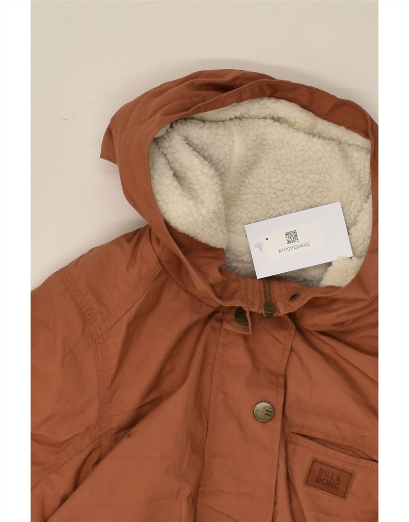 BILLABONG Womens Hooded Parka Jacket UK 6 XS Brown | Vintage Billabong | Thrift | Second-Hand Billabong | Used Clothing | Messina Hembry 