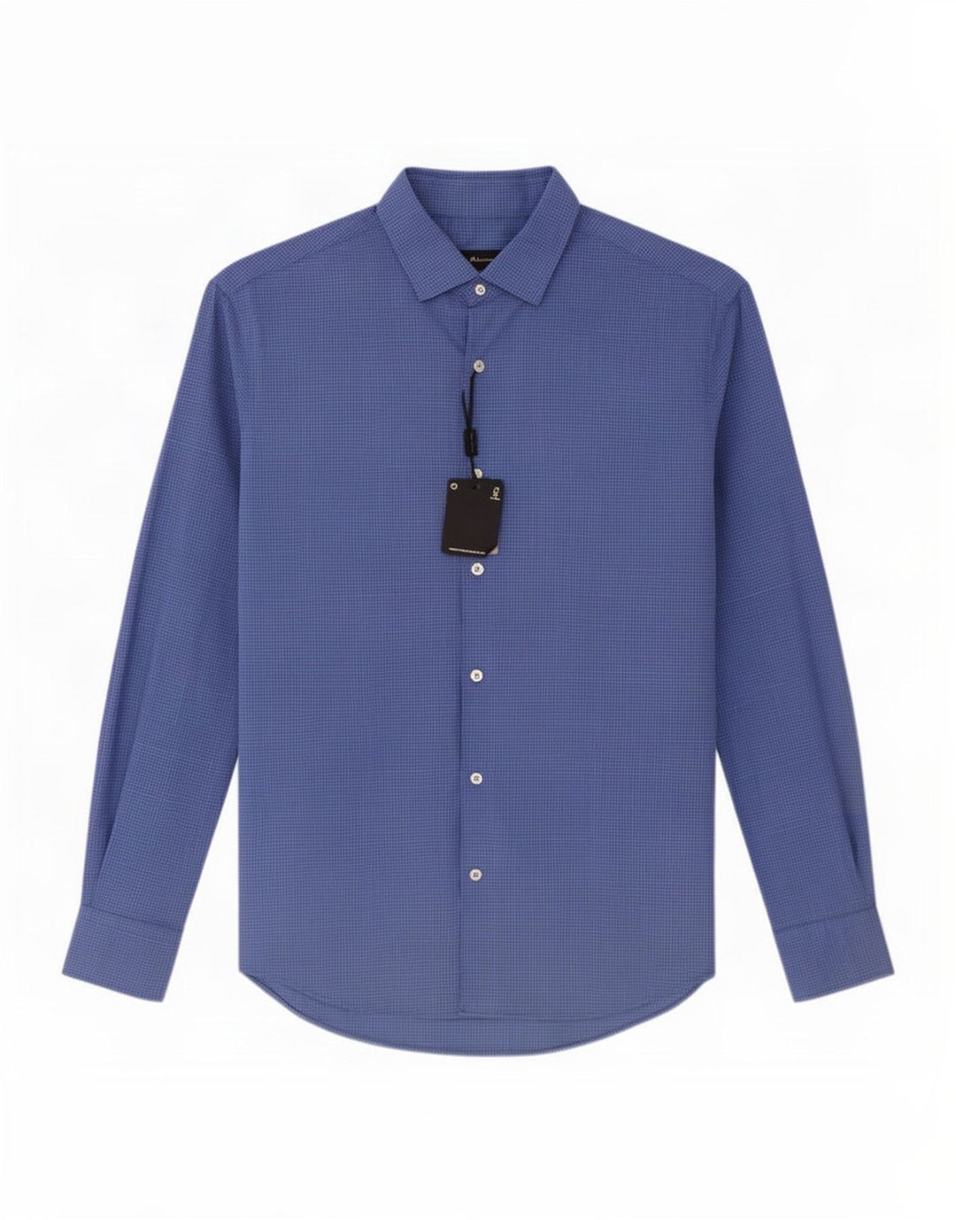 Massimo Dutti Mens Shirt XL Blue Check Cotton