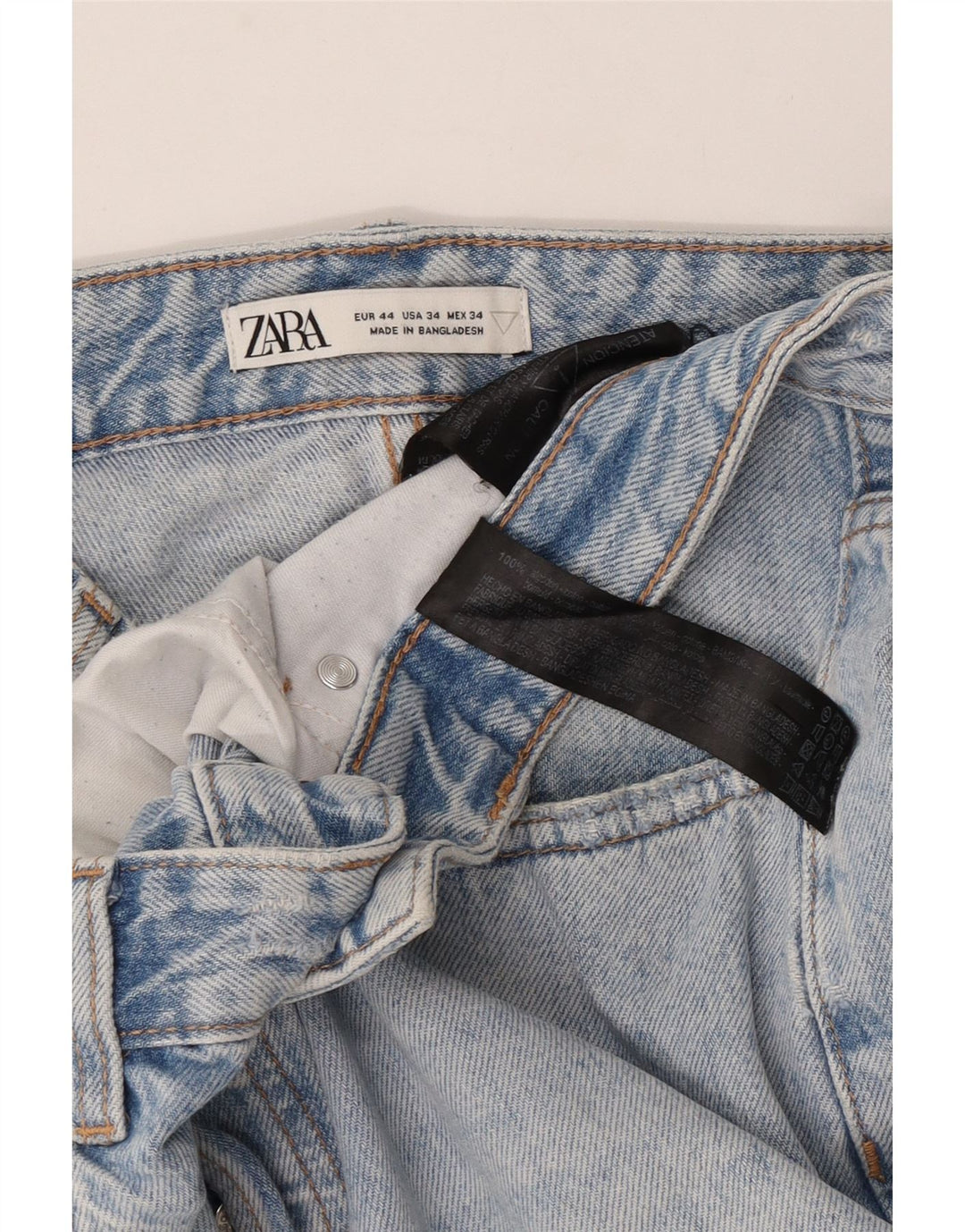 Zara Mens Cropped Jeans EU 44 Large W34 L25 Blue Cotton
