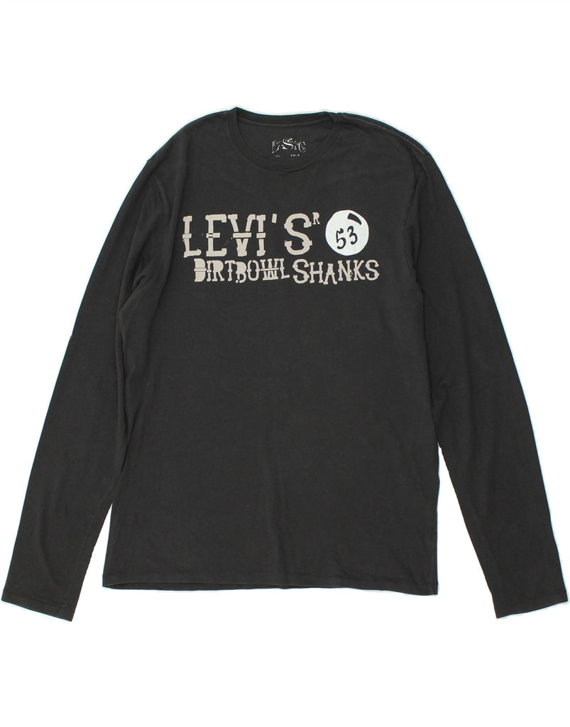 LEVI'S Mens Graphic Top Long Sleeve Medium Black Cotton | Vintage Levi's | Thrift | Second-Hand Levi's | Used Clothing | Messina Hembry 