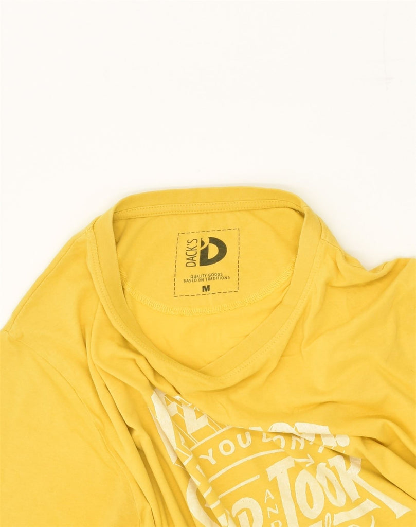 DACK'S Mens Graphic T-Shirt Top Medium Yellow Cotton | Vintage Dack's | Thrift | Second-Hand Dack's | Used Clothing | Messina Hembry 