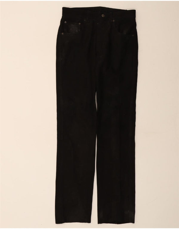 VINTAGE Mens Straight Casual Trousers W33 L34 Black