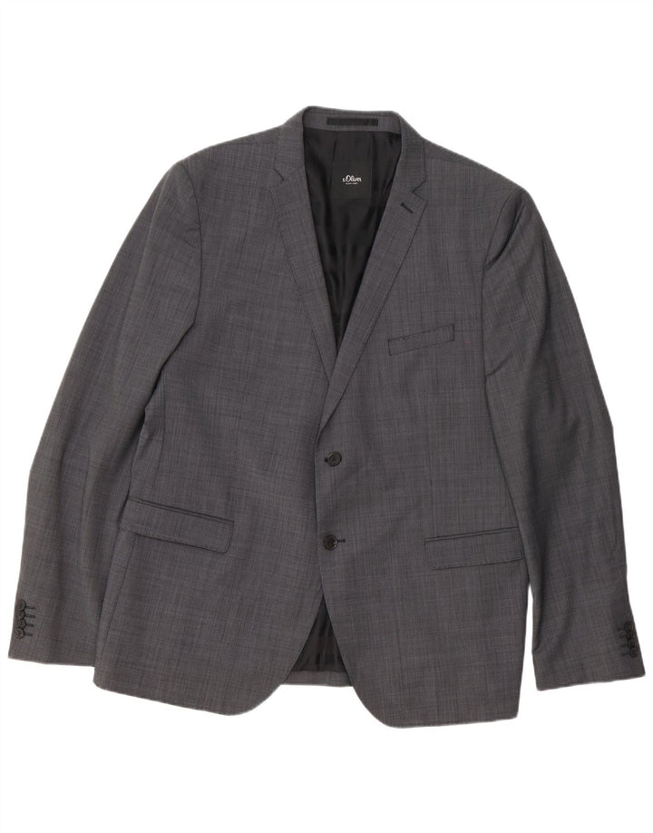 S.Oliver Mens 2 Button Piece Suit UK 46 3XL W38 L32 Grey Polyester