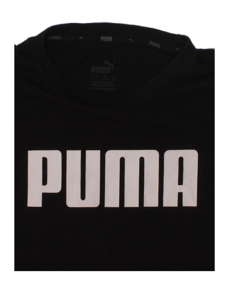 PUMA Boys Graphic T-Shirt Top 11-12 Years Black Cotton | Vintage Puma | Thrift | Second-Hand Puma | Used Clothing | Messina Hembry 