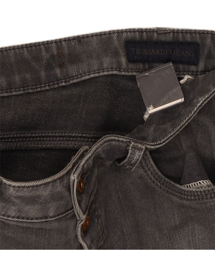 TRUSSARDI Womens Slim Jeans W28 L28 Grey Cotton