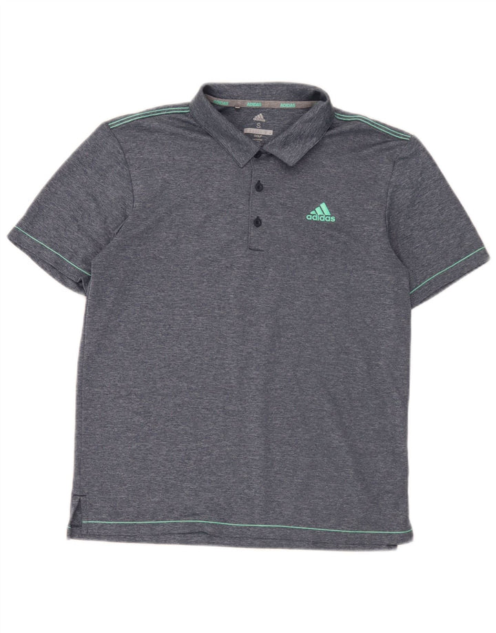 Adidas Mens Golf Polo Shirt Small Blue Polyester