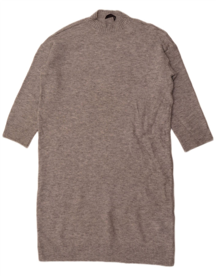 Marks & Spencer Womens Oversized Jumper Dress UK 16 Large Grey Acrylic