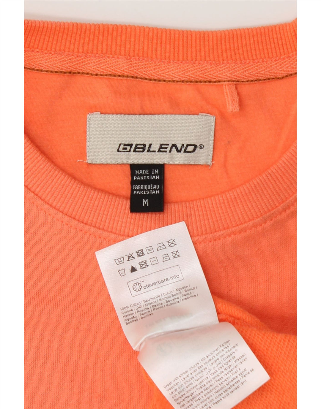 Blend Mens Sweatshirt Jumper Medium Orange Tie Dye Cotton