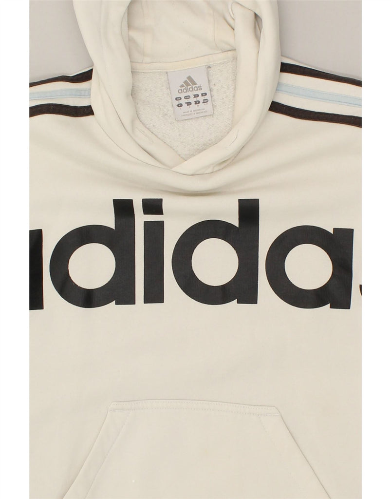 ADIDAS Mens Graphic Hoodie Jumper Small White Cotton | Vintage Adidas | Thrift | Second-Hand Adidas | Used Clothing | Messina Hembry 