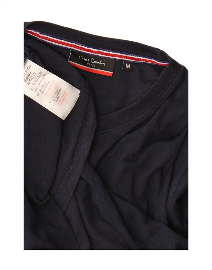 Pierre Cardin Mens T-Shirt Top Medium Navy Blue Cotton