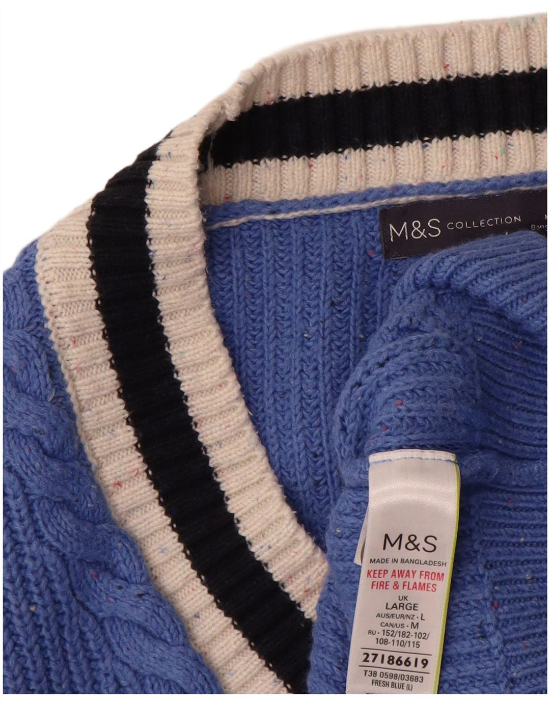 Marks & Spencer Womens Oversized Cardigan Sweater UK 16 Large Blue Cotton