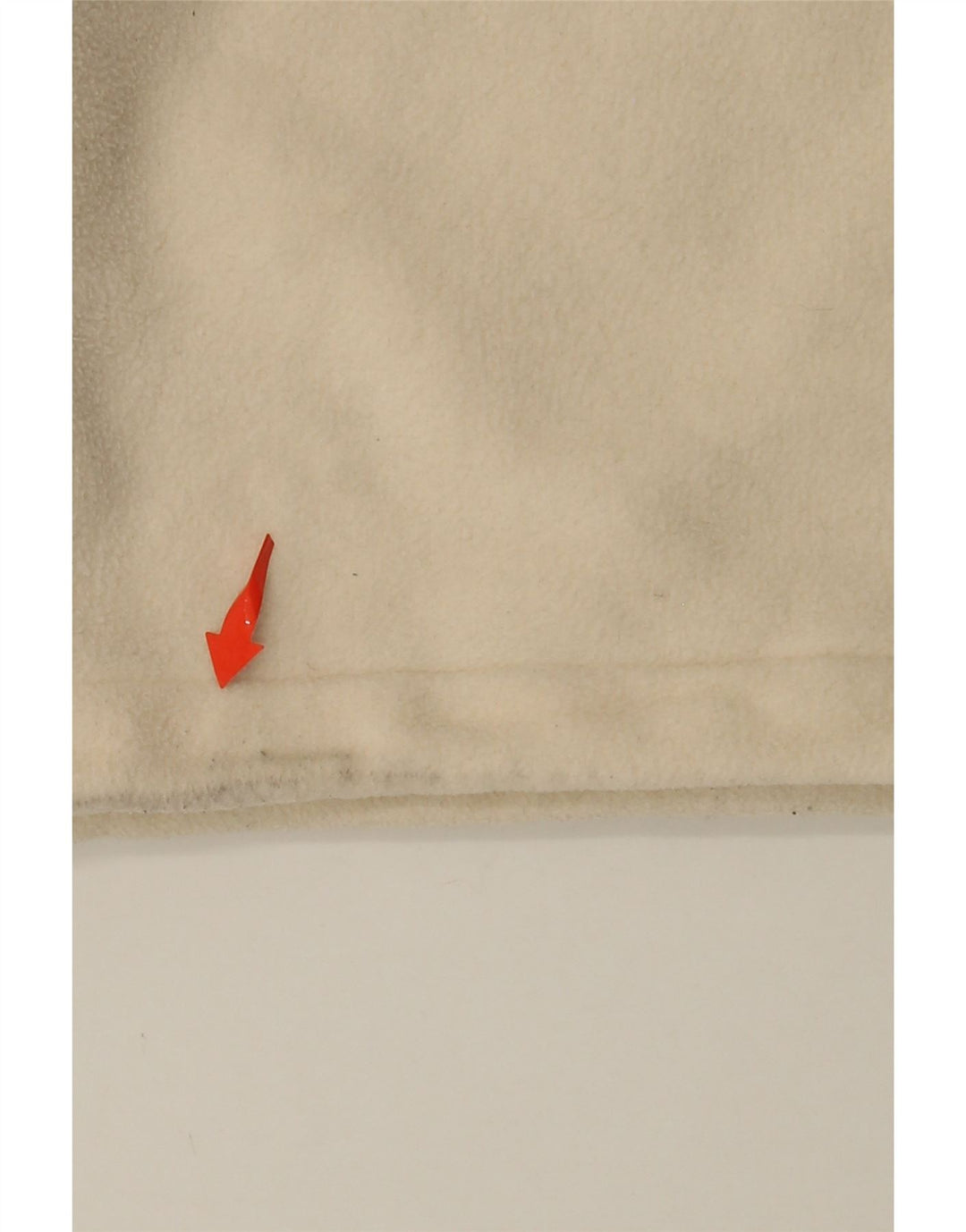 ADIDAS Womens Oversized Graphic Zip Neck Fleece Jumper UK 10 Small Beige