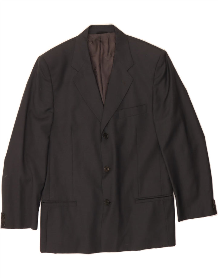 MESSORI Mens 3 Button Blazer Jacket IT 52 XL Black Virgin Wool Vintage Messori and Second-Hand Messori from Messina Hembry 