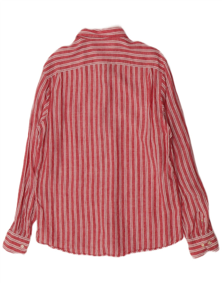 Massimo Dutti Mens Shirt Large Red Striped