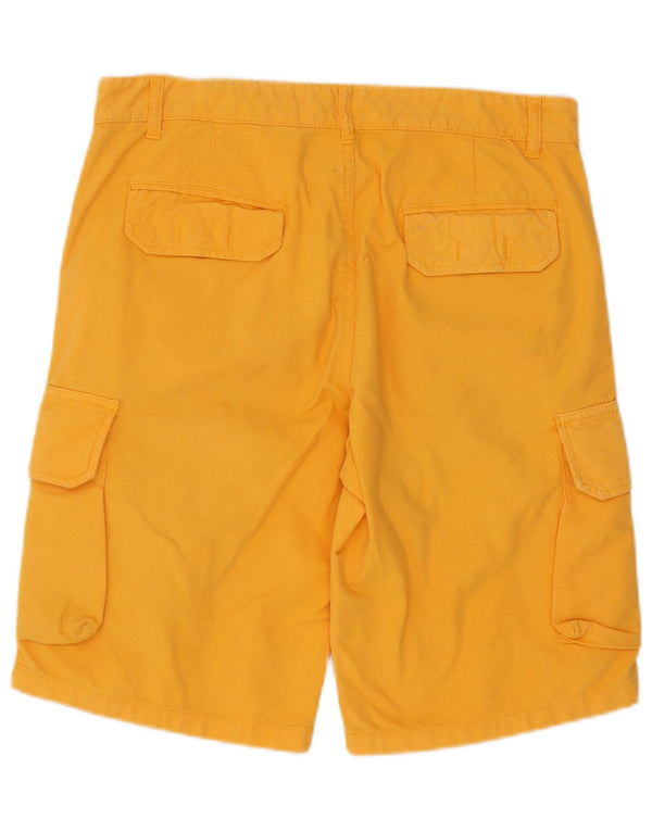 Vintage Mens Cargo Shorts IT 48 Medium W34 Yellow Cotton