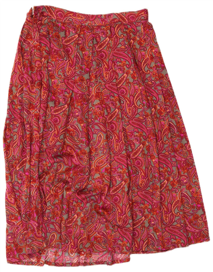 Vintage Womens Flared Skirt W30 Medium  Red Paisley
