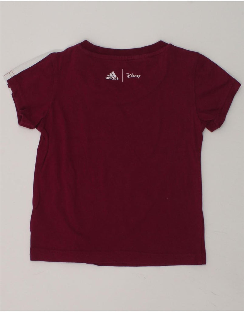 ADIDAS Girls Graphic T-Shirt Top 3-4 Years Burgundy Cotton | Vintage Adidas | Thrift | Second-Hand Adidas | Used Clothing | Messina Hembry 