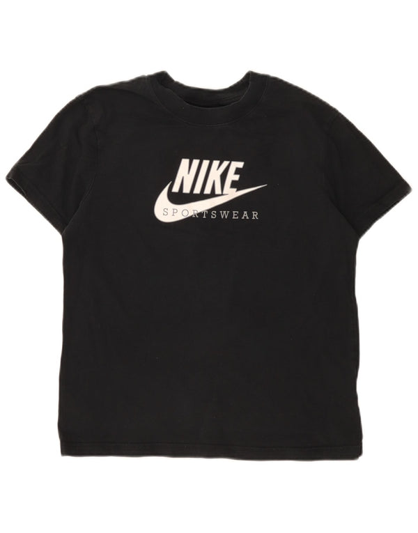 Nike Womens Graphic T-Shirt Top UK 6 XS Black Colourblock Cotton