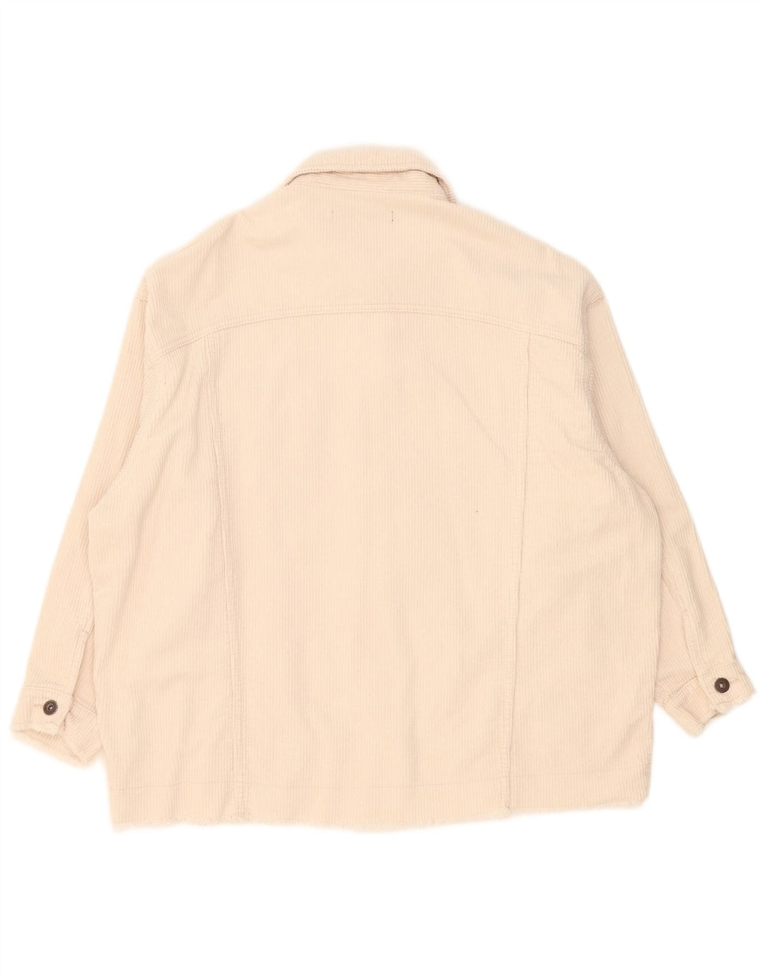 Zara Womens Oversized Corduroy Jacket UK 16 Large Beige Cotton