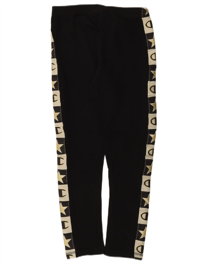 Champion Womens Graphic Leggings UK 14 Medium  Black Cotton