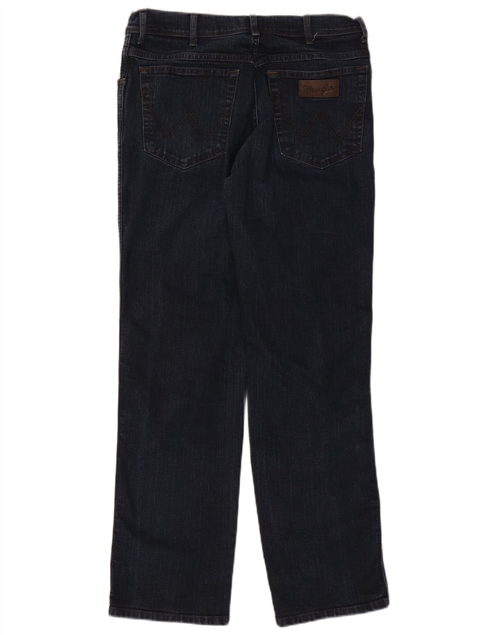Wrangler Mens Texas Straight Jeans W34 L32 Navy Blue Cotton