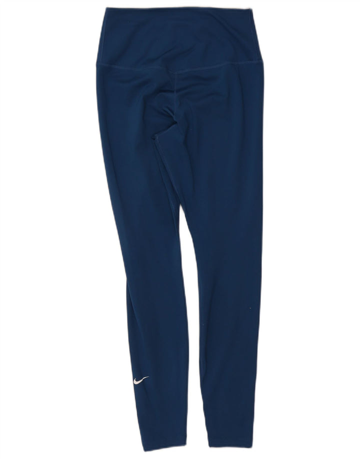 Nike Womens Dri Fit Leggings UK 8 Small  Navy Blue Polyester