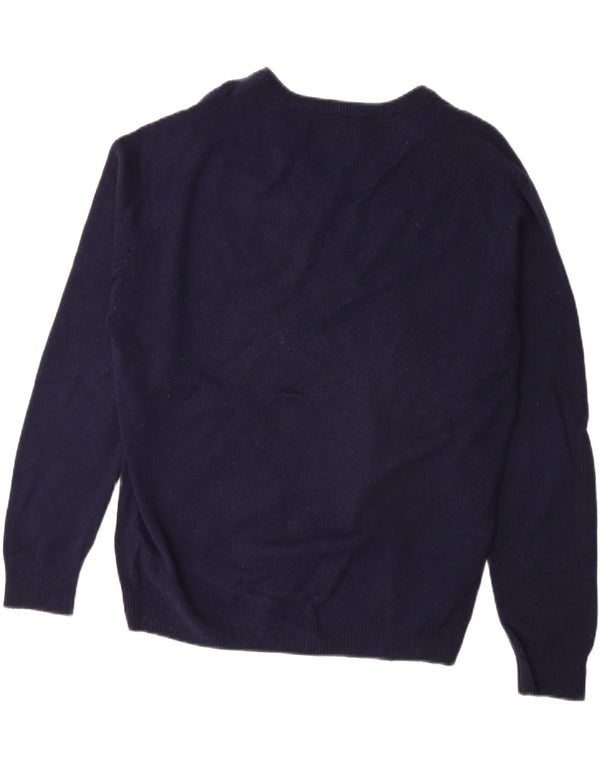 MARKS & SPENCER Mens Regular Fit V-Neck Jumper Sweater Medium Navy Blue