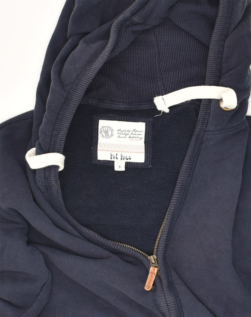 FAT FACE Womens Zip Hoodie Sweater UK 8 Small Navy Blue Cotton | Vintage Fat Face | Thrift | Second-Hand Fat Face | Used Clothing | Messina Hembry 