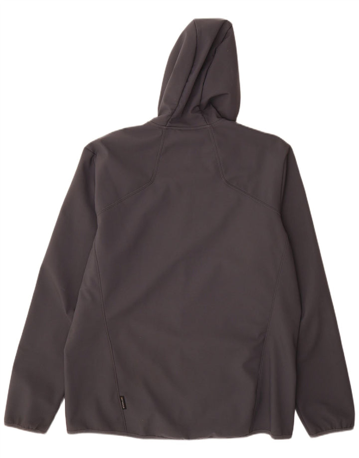 Jack Wolfskin Mens Hooded Windbreaker Jacket UK 48 2XL Grey Polyester