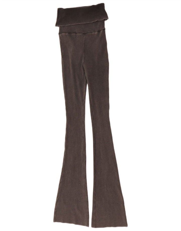 Zara Womens Flare Leggings UK 8 Small  Grey Cotton
