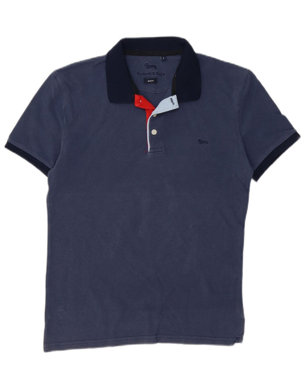 Harmont & Blaine Mens Slim Fit Rugby Polo Shirt Small Navy Blue Cotton
