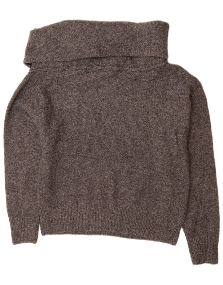 Zara Womens Oversized Shawl Neck Jumper Sweater UK 10 Small Grey Polyester