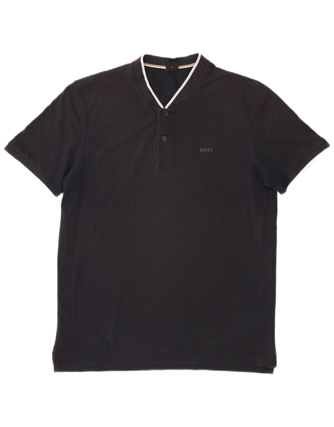 Hugo Boss Mens Polo Shirt XL Black Striped