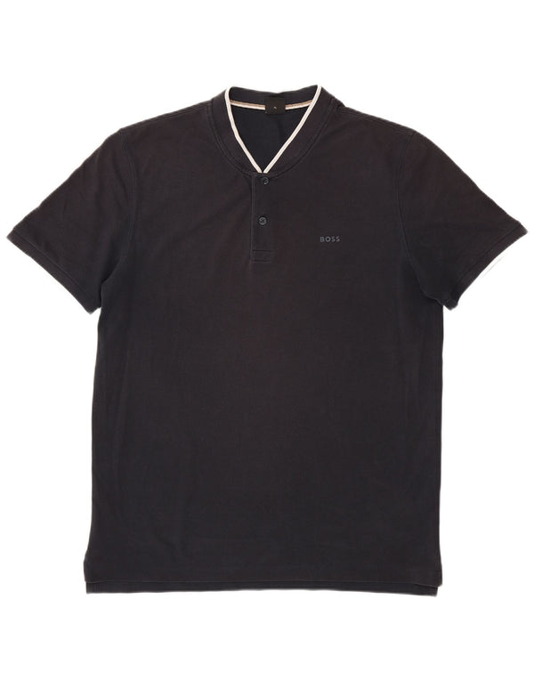 Hugo Boss Mens Polo Shirt XL Black Striped
