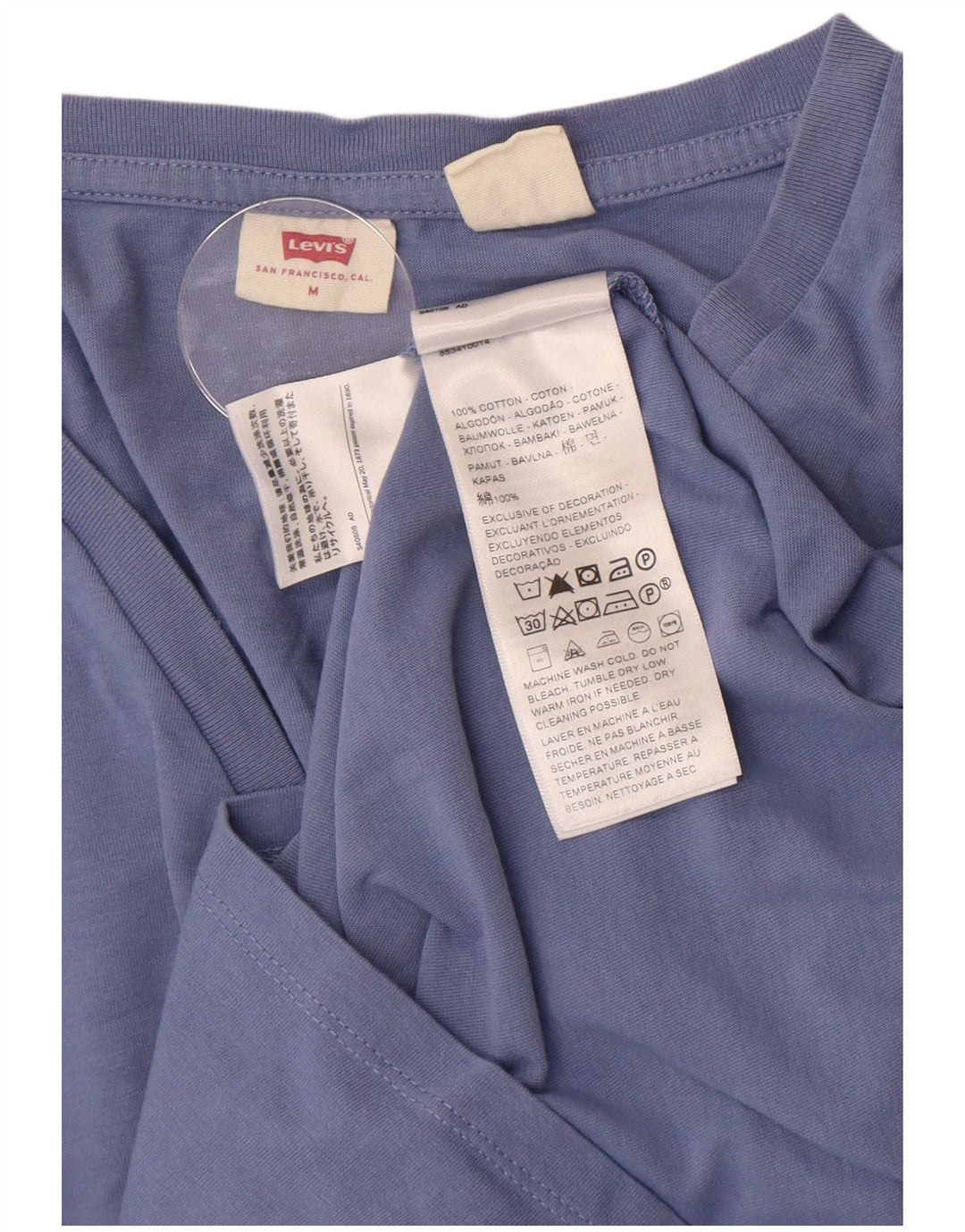 Levi's Womens T-Shirt Top UK 12 Medium Blue Cotton