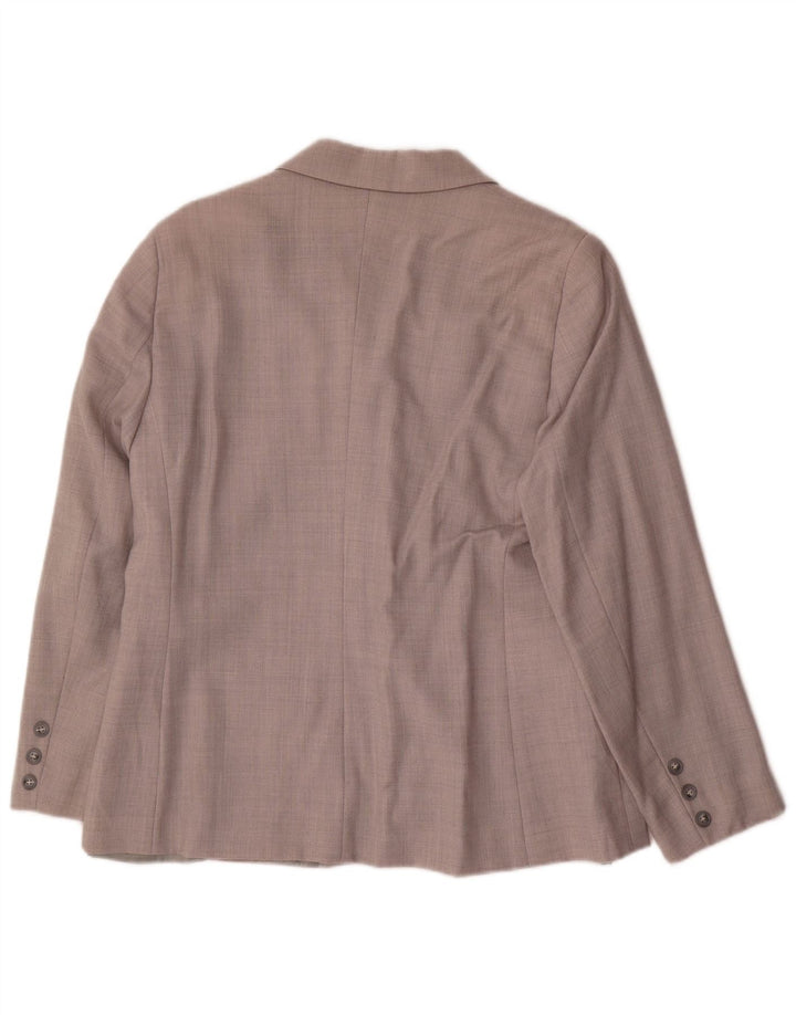 Benetton Womens 2 Button Blazer Jacket IT 48 XL Grey Wool