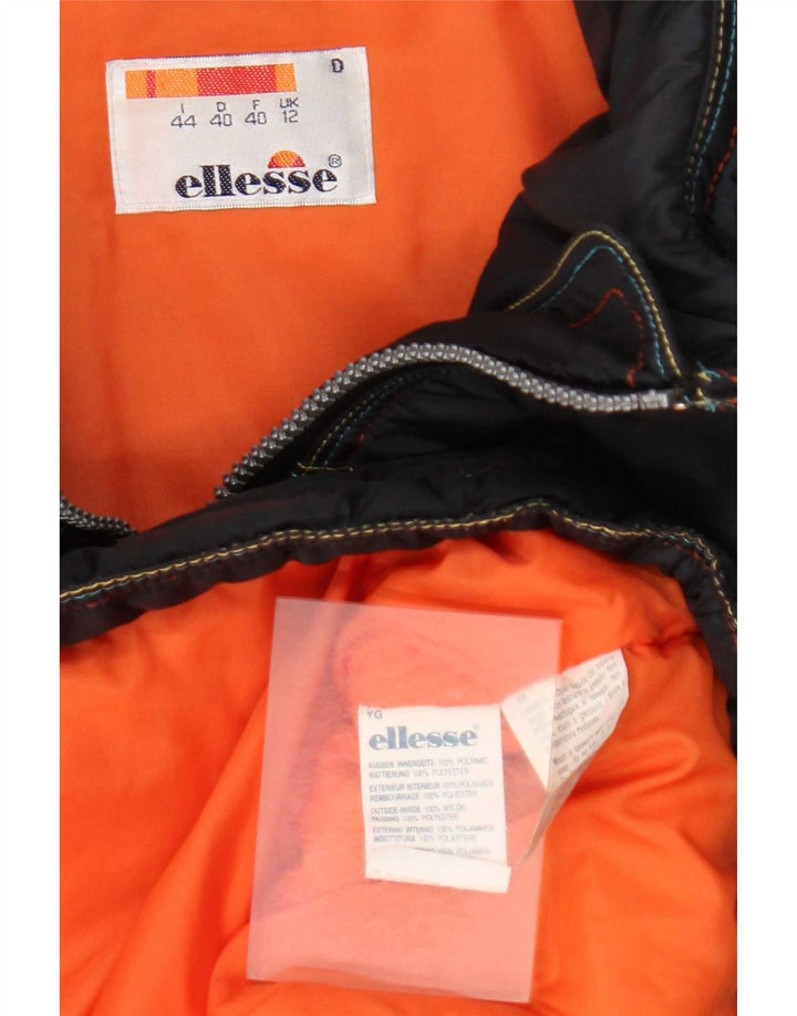 Ellesse Womens Hooded Ski Jacket UK 12 Medium Grey Polyamide