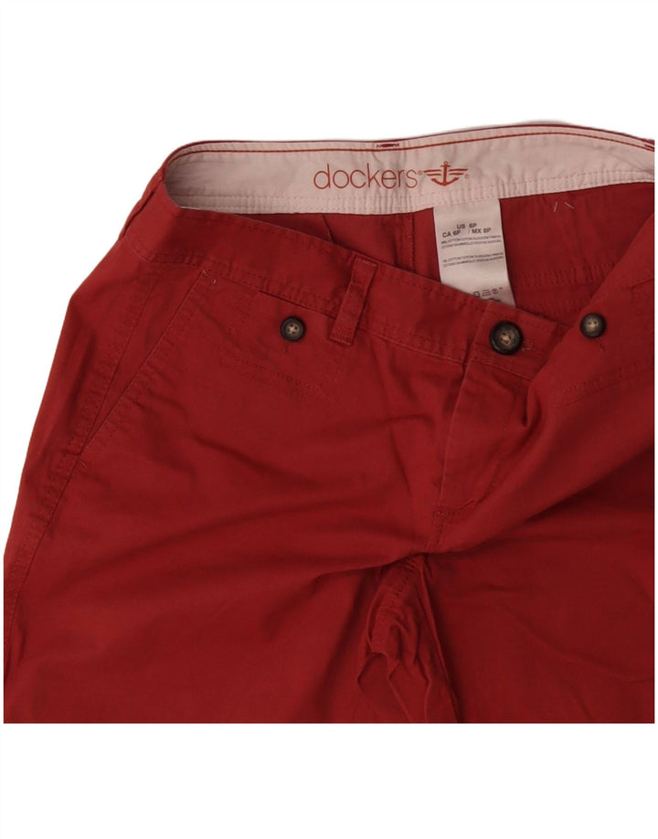 DOCKERS Womens Chino Shorts US 6 Medium W30  Orange Cotton