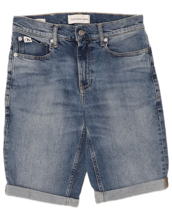CALVIN KLEIN Mens Denim Shorts W29 Small Blue Cotton